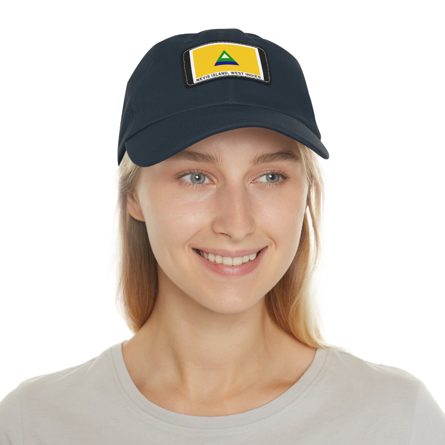 Nevis Flag Leather Patch Dad Hat — 'Nevis Island, West Indies'