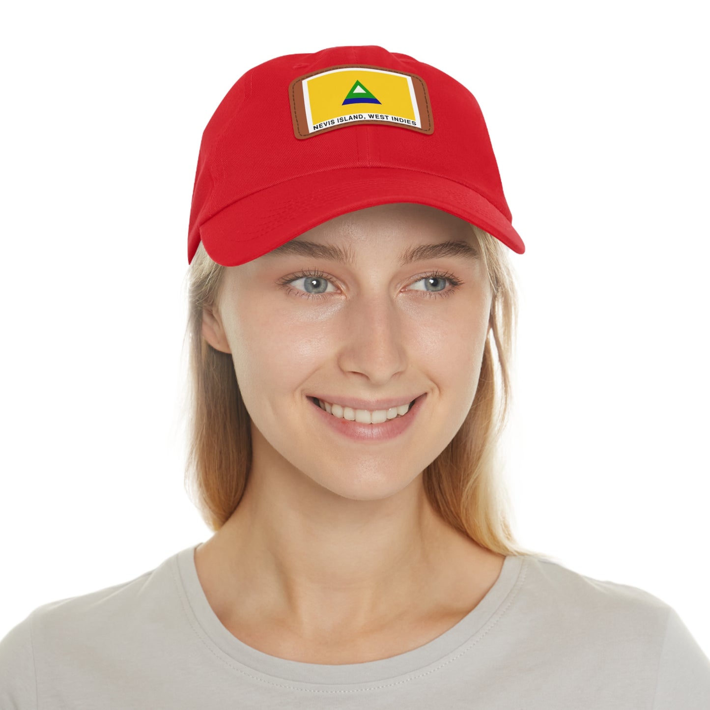 Nevis Flag Leather Patch Dad Hat — 'Nevis Island, West Indies'