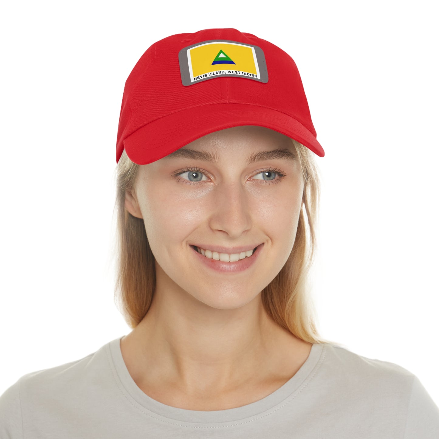 Nevis Flag Leather Patch Dad Hat — 'Nevis Island, West Indies'