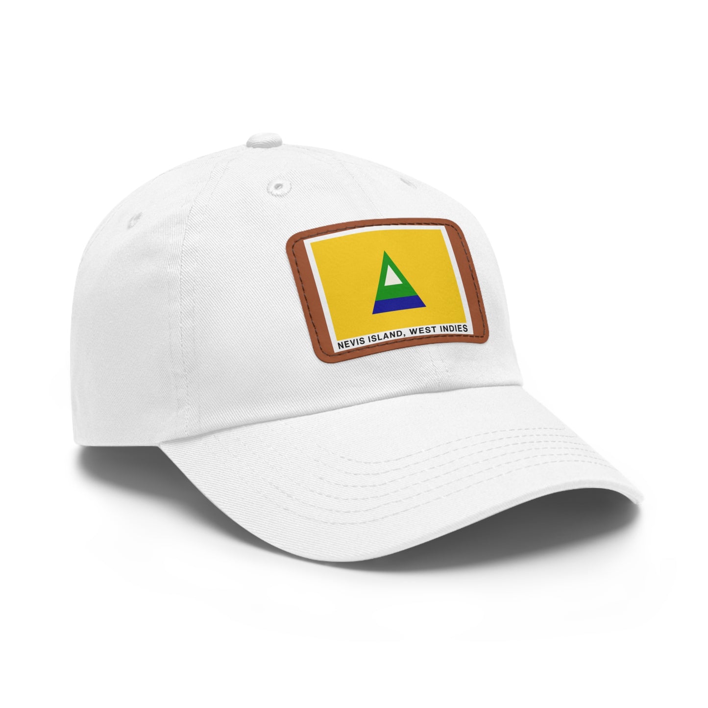 Nevis Flag Leather Patch Dad Hat — 'Nevis Island, West Indies'