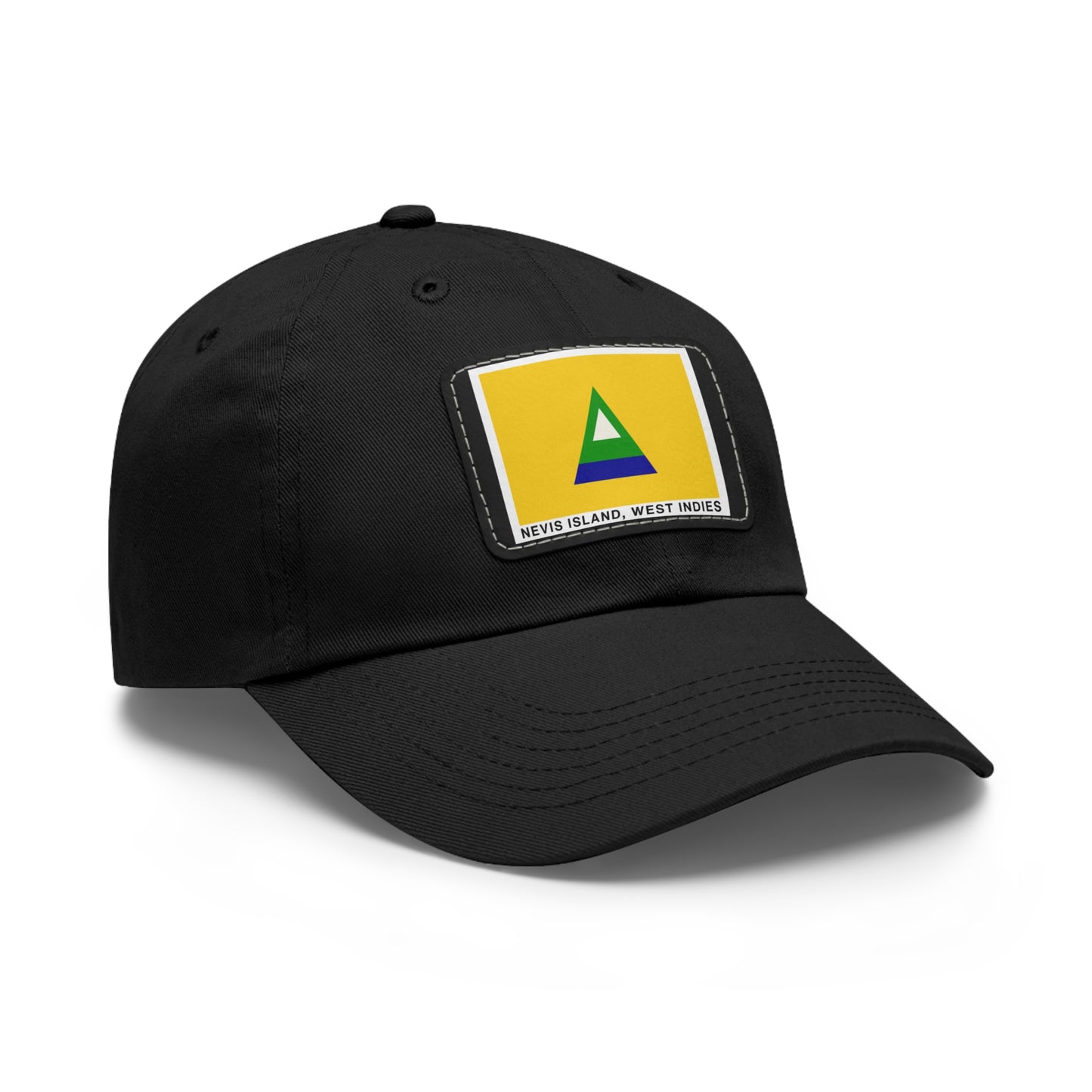 Nevis Flag Leather Patch Dad Hat — 'Nevis Island, West Indies'