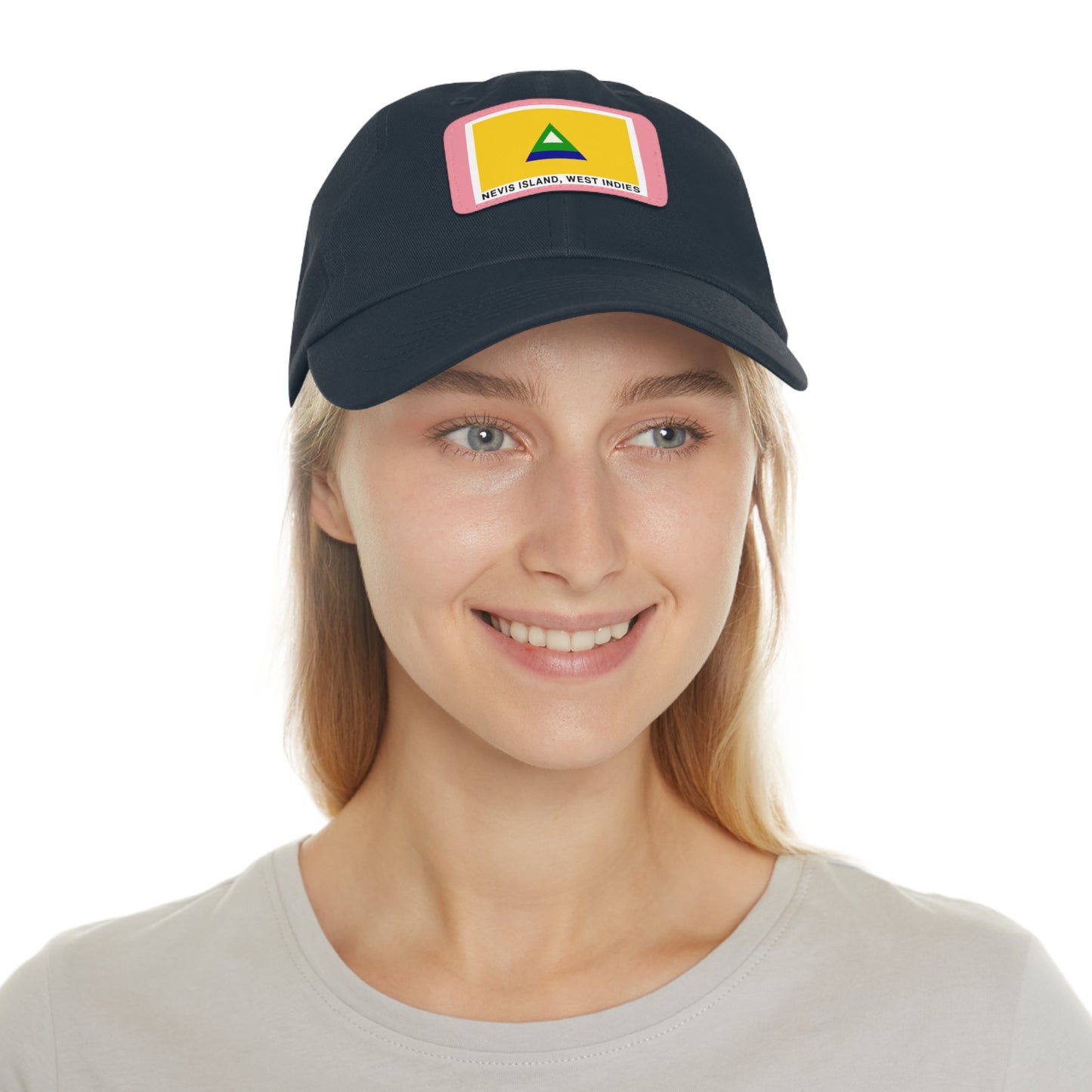 Nevis Flag Leather Patch Dad Hat — 'Nevis Island, West Indies'