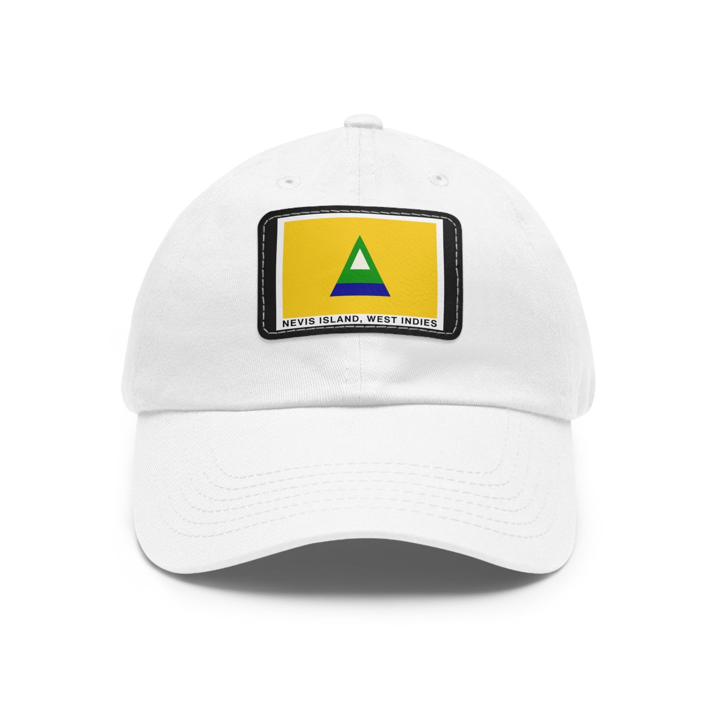 Nevis Flag Leather Patch Dad Hat — 'Nevis Island, West Indies'