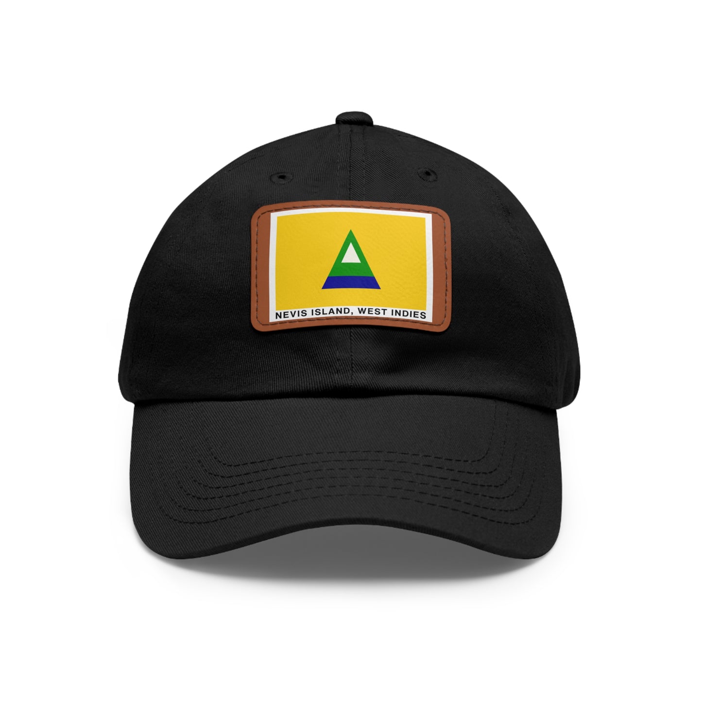 Nevis Flag Leather Patch Dad Hat — 'Nevis Island, West Indies'