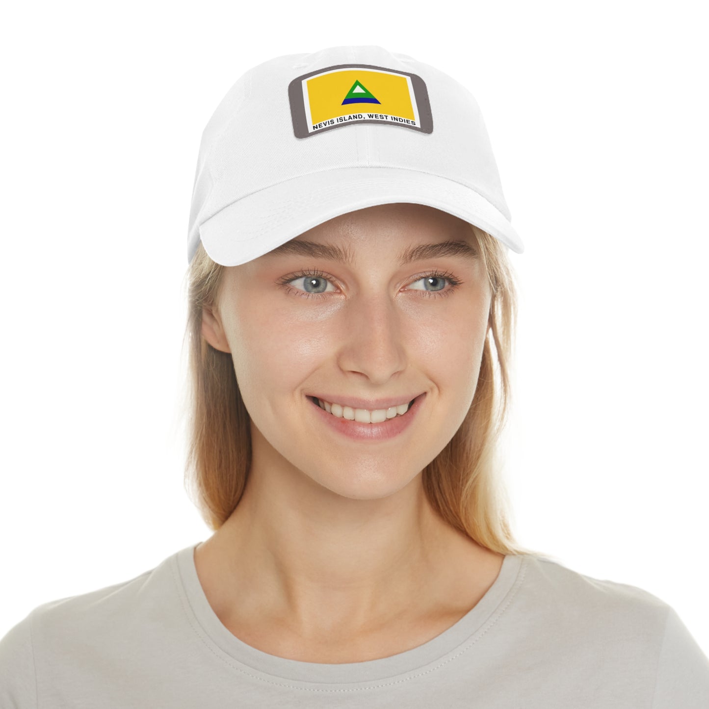 Nevis Flag Leather Patch Dad Hat — 'Nevis Island, West Indies'