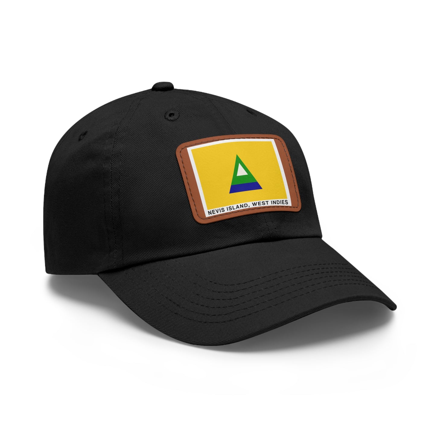 Nevis Flag Leather Patch Dad Hat — 'Nevis Island, West Indies'