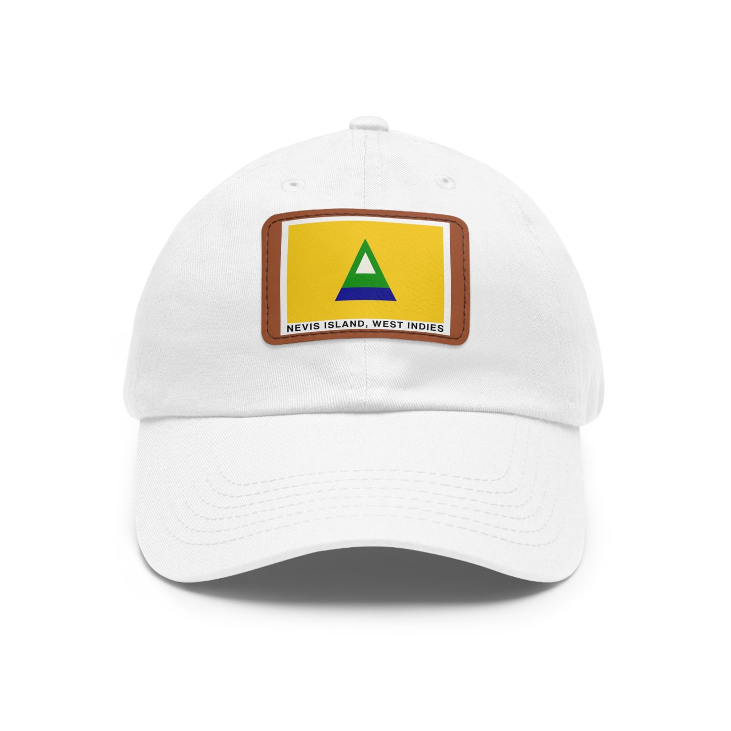 Nevis Flag Leather Patch Dad Hat — 'Nevis Island, West Indies'